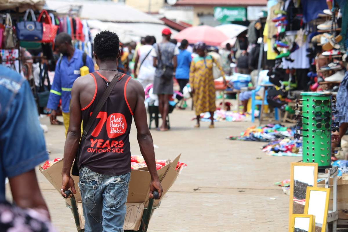 african street seller in the market